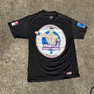WWE Authentic John Cena Hustle Loyalty Respect Never Give Up Graphic T-Shirt